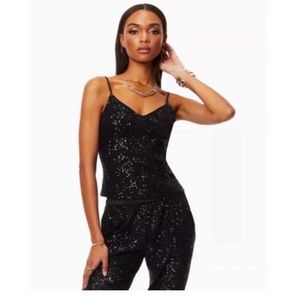 Rami Brook Julienne Sequin Top Designer NWT Black 4